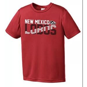 Image One Youth Large NCAA New Mexico Lobos Red‎ Short Sleeve Polyester NWT